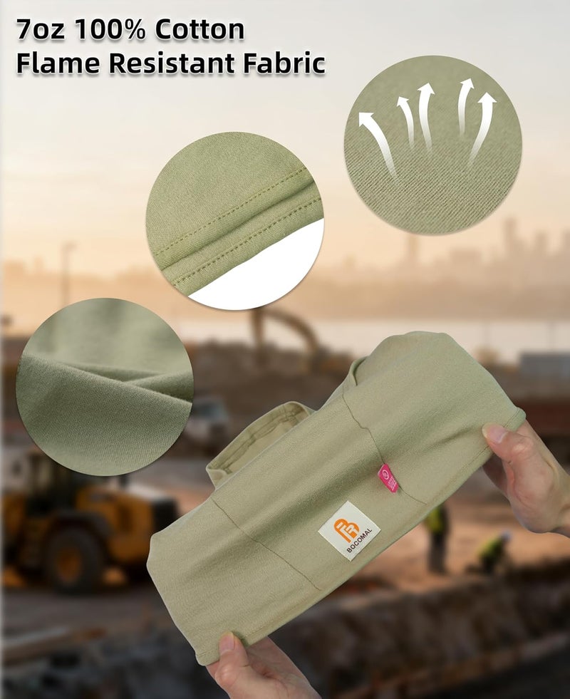 BOCOMAL FR Flame Resistant Balaclava Face Mask Arc Rated NFPA2112 CAT2 Helmet Liner Covering Hood for Welding - Image 3